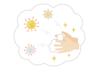 Vector Illustration Of Washing Hands