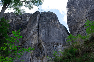 mountains in eastern Germany, high cliffs