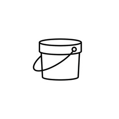 Bucket thin icon isolated on white background, simple line icon for your work.
