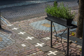 Border between Netherlands and Belgium in Baarle-Nassau
