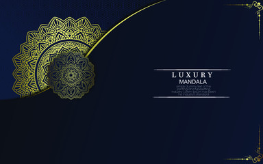 Luxury gold mandala ornate background for wedding invitation, book cover