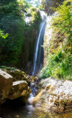 Bard'natore waterfall and picentini mountains in Calabritto and Quaglietta italy