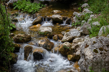 Bard'natore  tuoro waterfall in picentini mountains in Calabritto and Quaglietta italy