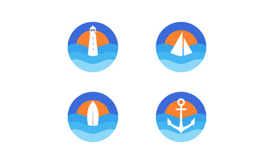 modern ocean logo design vector