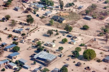 aerial Botswana village