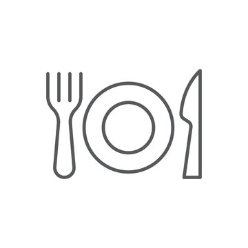 Plate, fork and knife icon. Restaurant symbol modern, simple, vector, icon for website design, mobile app, ui. Vector Illustration