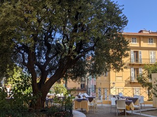 Menton ville du citron à la frontière italienne, maison Provence, mer méditerranée et palmier