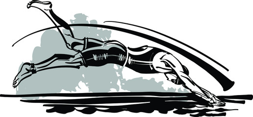 vector illustration of a swimming triathlon athlete