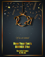 Fototapeta na wymiar 2021 Happy New Year background for your seasonal invitations, festive posters, greetings cards.