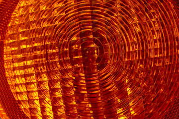 Construction warning light close-up texture