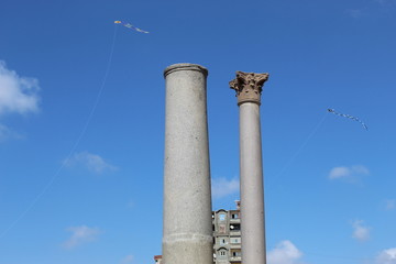 Serapeum and Pompey`s Pillar and the sphinx.
