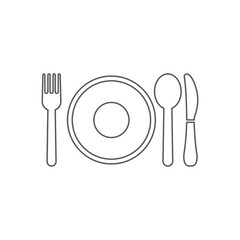 Plate, spoon, fork and knife icon. Restaurant symbol modern, simple, vector, icon for website design, mobile app, ui. Vector Illustration