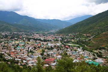 Fototapeta na wymiar Aerial View of Thimphu