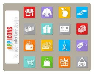 shopping icon set