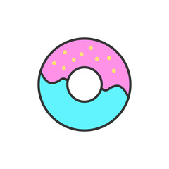 Colorful donut icon. Dessert symbol modern, simple, vector, icon for website design, mobile app, ui. Vector Illustration
