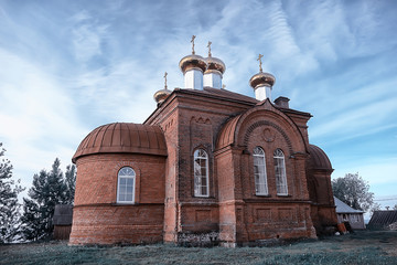 Monastery Murom on Lake Onega, Russia, building church, landscape in summer
