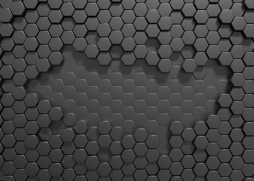 Hexagon 3d rendering © Galina
