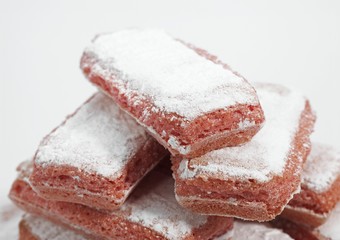 Biscuit Rose de Reims, Pink Biscuit found in French cuisine, It is customary to dip the biscuit in champagne