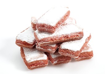 Biscuit Rose de Reims, Pink Biscuit found in French cuisine, It is customary to dip the biscuit in champagne