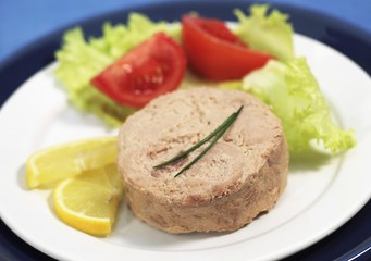 Salad Plate with Tuna Fish, Tomato and Lemon