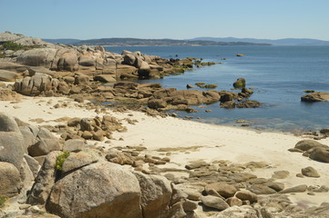 The stunning turquise beaches around Illa da Toxa in Galicia in Northern Spain