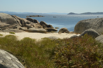 The stunning turquise beaches around Illa da Toxa in Galicia in Northern Spain