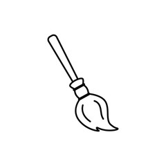 Broom thin icon isolated on white background, simple line icon for your work.