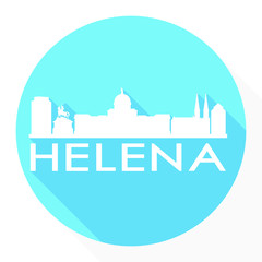 Helena Montana USA Flat Icon Skyline Silhouette Design City Vector Art.