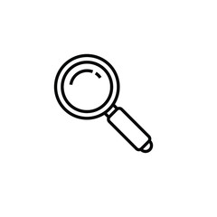 Magnifying glass thin icon isolated on white background, simple line icon for your work.