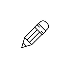 pencil thin icon isolated on white background, simple line icon for your work.