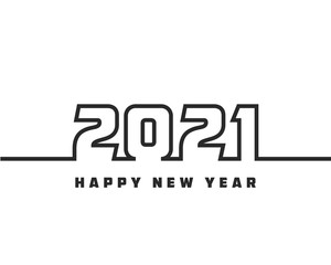 2021 Happy New Year abstract greeting card. Vector illustration.