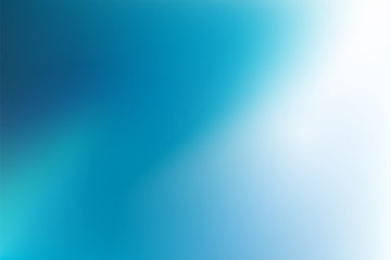 Obraz premium Abstract Gradient blue teal white background. Blurred winter water backdrop. Vector illustration for your graphic design, banner, summer or aqua poster, website