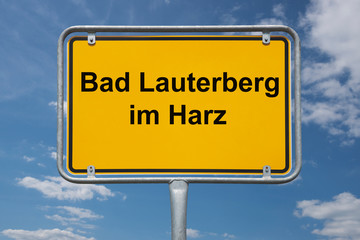 Fototapeta premium Ortstafel Bad Lauterberg im Harz