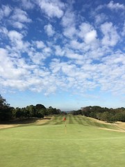 Obraz premium golf course with blue sky