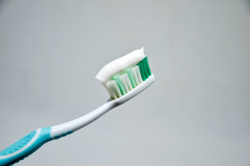 Toothbrush, White germ disinfection system Health, cleanliness, safety.