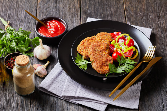 Breaded Lamb Chops Baked In An Oven