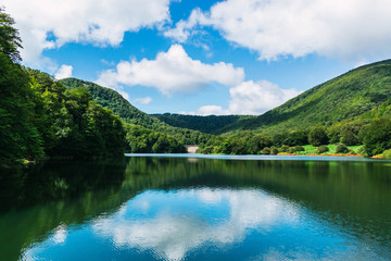 Fototapeta na wymiar Reflection lake with clouds