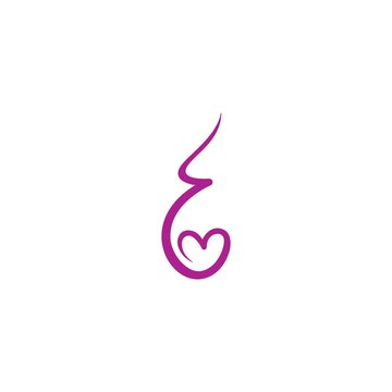 Women Pregnant Logo Vector Icon