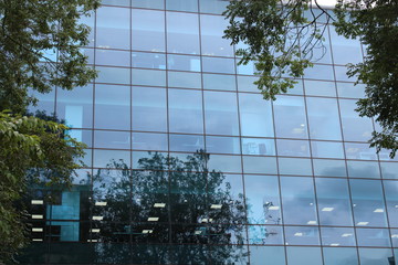 modern office building blue windows background texture wallpaper