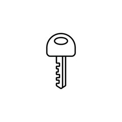 Key thin icon isolated on white background, simple line icon for your work.