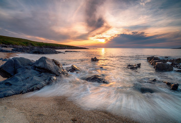 Sunset at Bagh Steinigidh beach near Borve