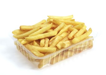 French Fries against White Background