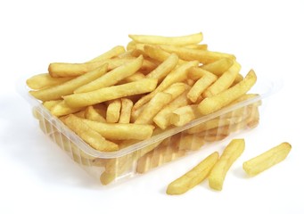 French Fries against White Background