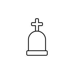 Grave thin icon isolated on white background, simple line icon for your work.