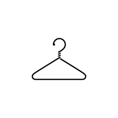 Clothes hanger thin icon isolated on white background, simple line icon for your work.