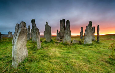 Stormy sunset over the Callanish Stones