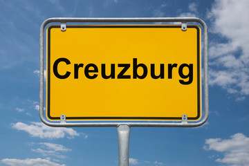 Fototapeta premium Ortstafel Creuzburg