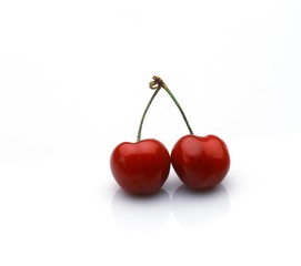 Cherries against White Background