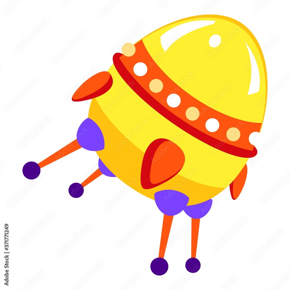 Aufkleber rocket ufo icon. cartoon of rocket ufo vector icon for web design isolated on white background