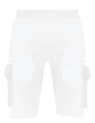 White shorts, front view, vector illustration